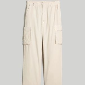 Madewell Low-Slung Straight Cargo Pants Garment Dyed Slouchy Straight Leg NWT 33